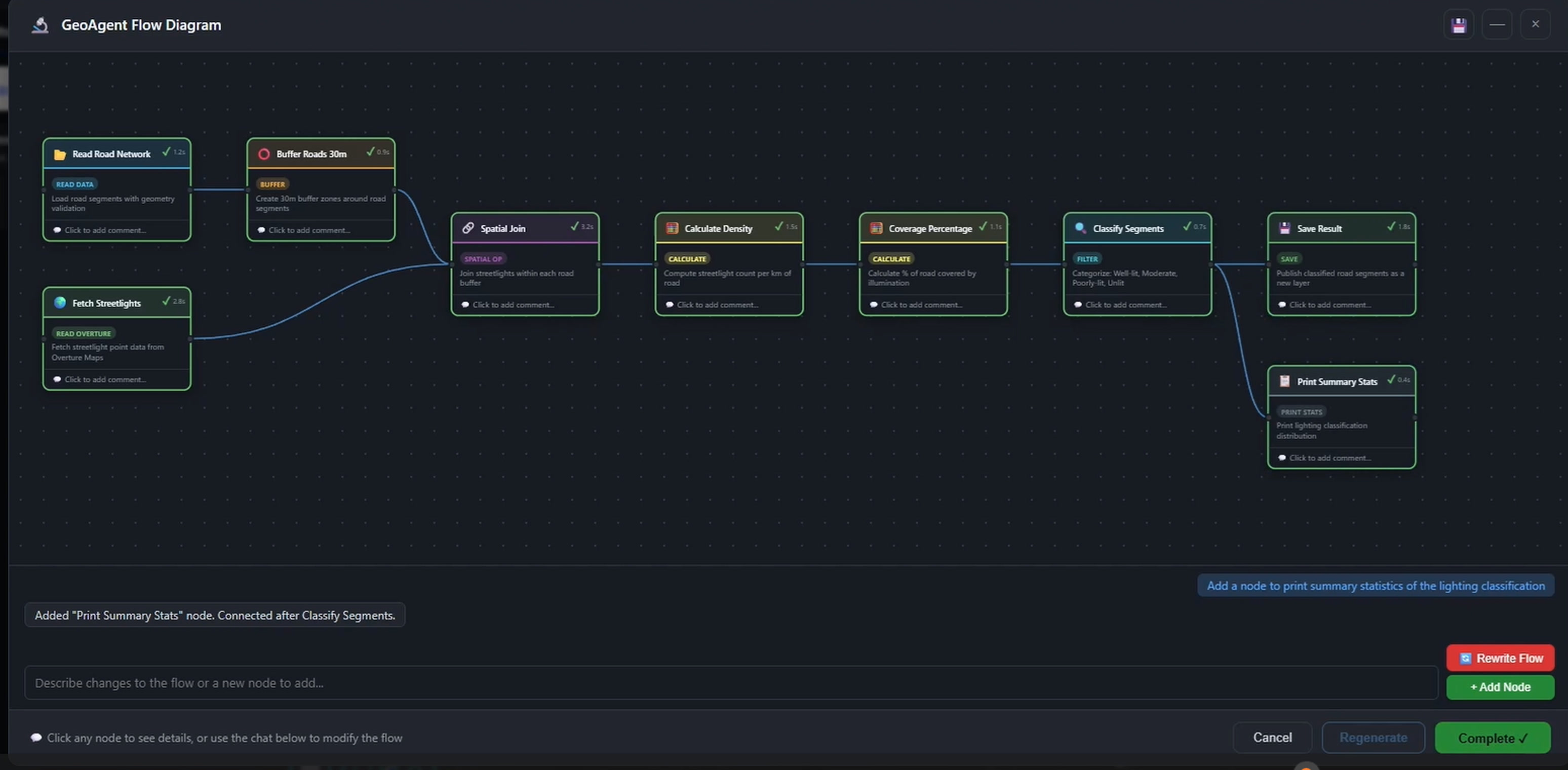 GeoAgent agentic workflow interface